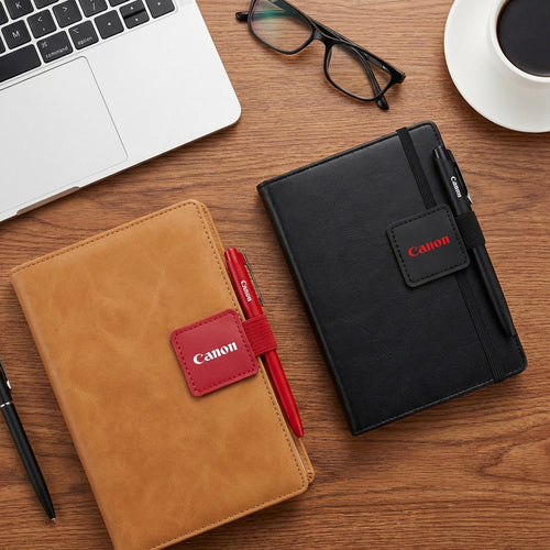 Stick-on Embossed Leather Pen Holder