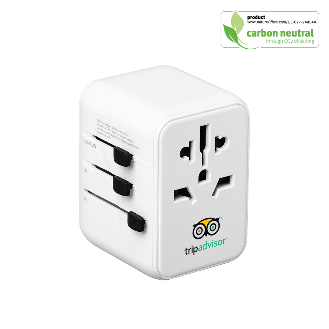 White Matt Universal Travel Adaptor