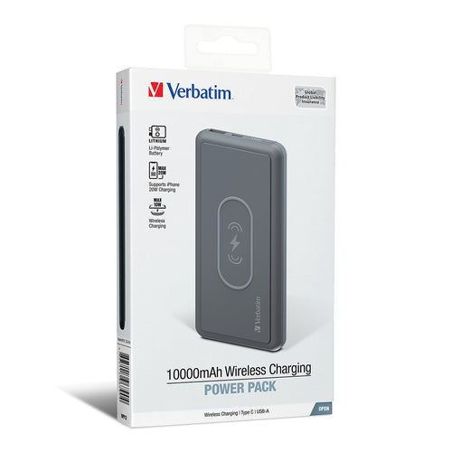 Verbatim 10000mAh Wireless Charging Power Pack