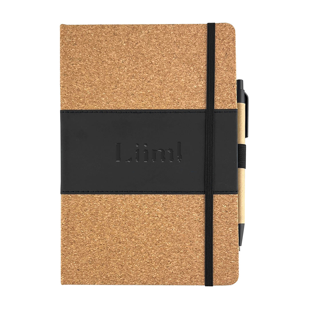 Cork & PU Cover A5 Notebook with Paper Pen