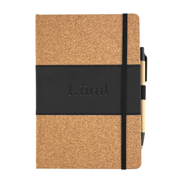 Cork & PU Cover A5 Notebook with Paper Pen