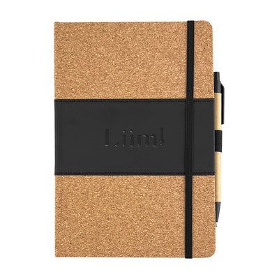 Cork & PU Cover A5 Notebook with Paper Pen