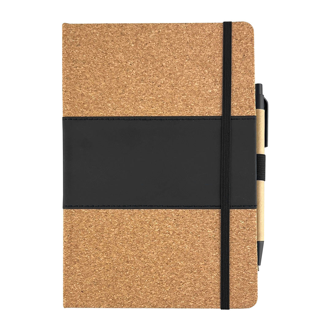 Cork & PU Cover A5 Notebook with Paper Pen