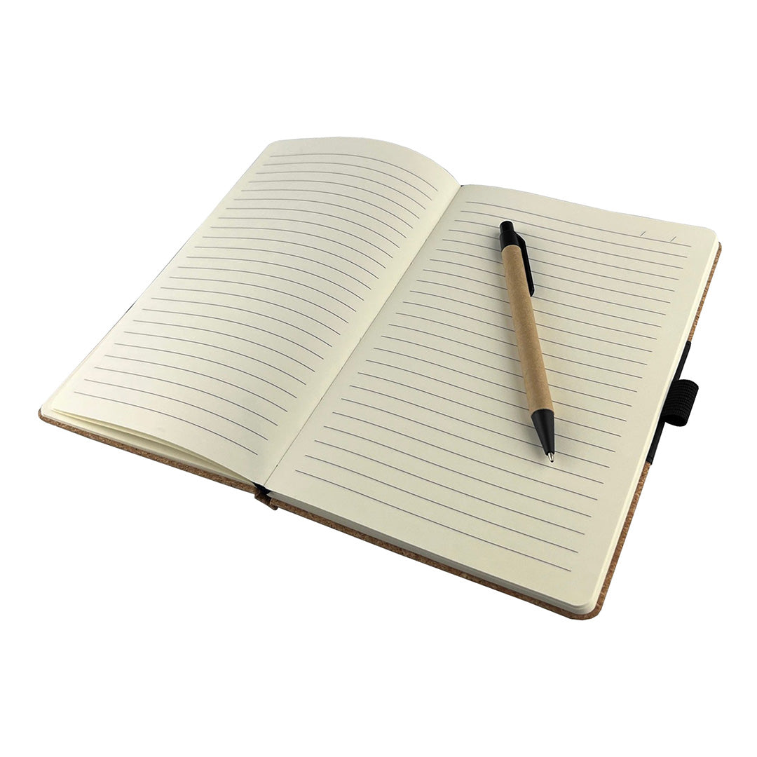 Cork & PU Cover A5 Notebook with Paper Pen