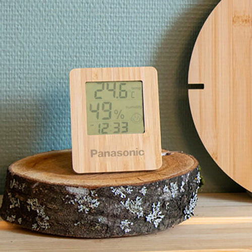 Desktop Bamboo Temperature and Humidity Clock