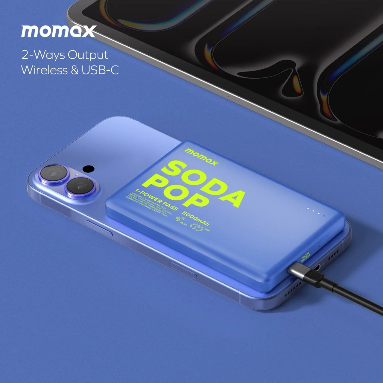 Momax 1-Power Pass Magnetic Wireless Power Bank 5000mAh