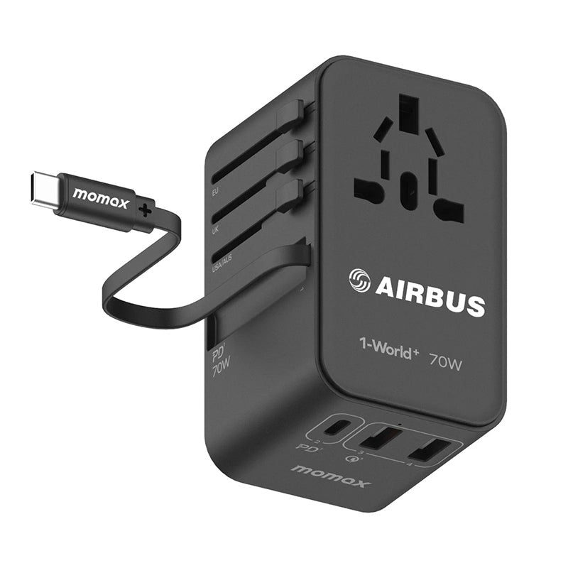 Momax GaN Travel Adaptor With Build-in USB-C Cable