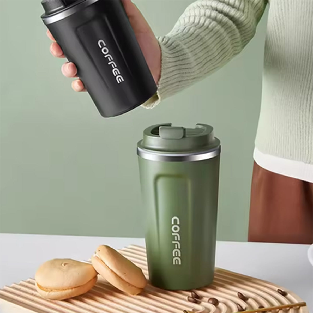 Smart Mug with Temperature Display Lid