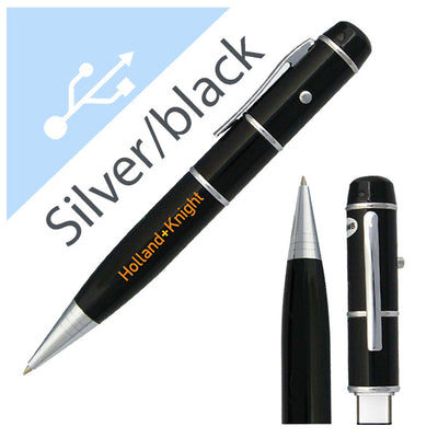 Silver or black pen USB